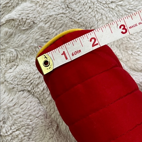 Chic Red Quilted Cosmetic Bag with Yellow Trim